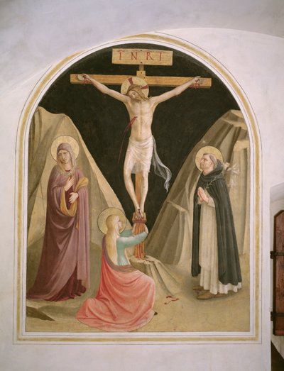 Crucifixion with St. Dominic, from cell 25 by Fra Angelico